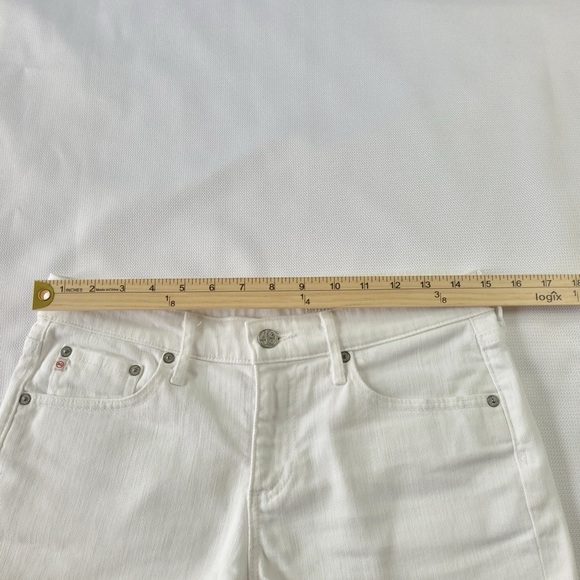 AG Adriano Goldschmied White The Hailey Ex-Boyfriend roll up Jean Shorts size 26 - Picture 10 of 13